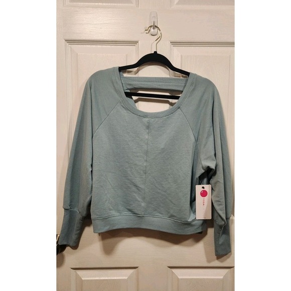 Blue Light Tops - Yogalicious Sweatshirt XS Stephanie Hi Low, Light Blue, Butter  Soft, NWT